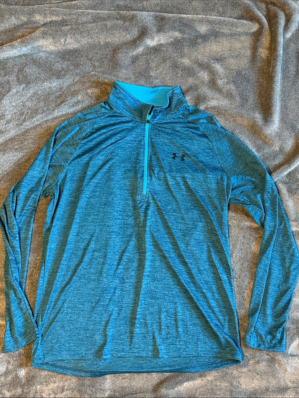 Under Armour Teal Heather Quarter-Zip Performance Top